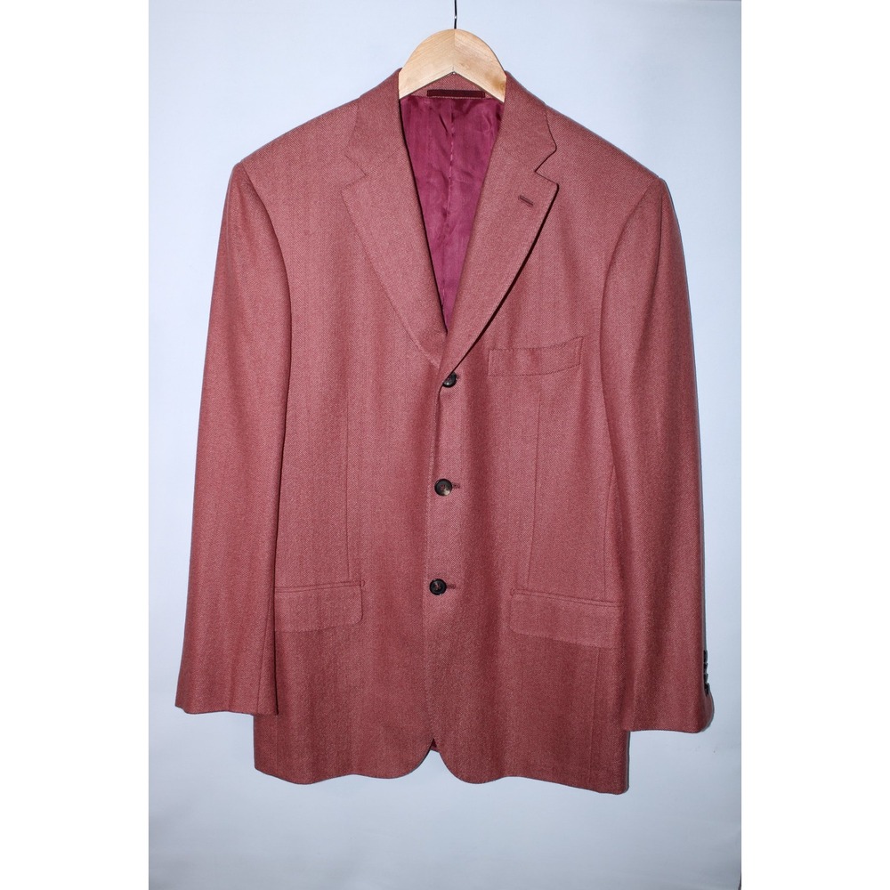 ISAIA Napoli Men's Size 50/US 40 Red 100% Sciammeria Cashmere Blazer Jacket